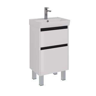 Тумба под раковину Lemark Combi LM03C50T-black 50 см белый глянец черный