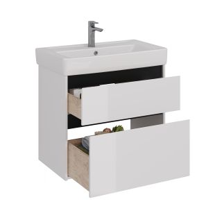 Тумба под раковину Lemark Combi LM03C80T-black 80 см белый глянец черный