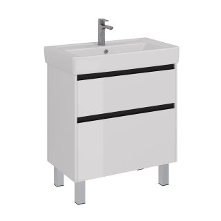 Тумба под раковину Lemark Combi LM03C80T-black 80 см белый глянец черный