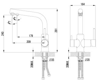 Смеситель для кухни Lemark Comfort LM3061PAN с подключением к фильтру питьевой воды антрацит