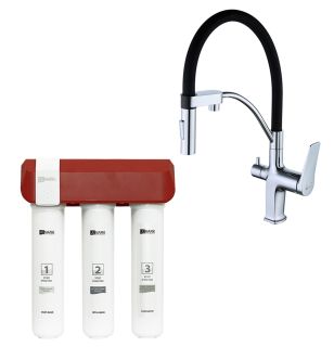 Смеситель для кухни Lemark LM3074C086 с фильтром для очистки жесткой воды Optima защита от накипи хром