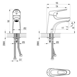 Смеситель для раковины Lemark Luna LM4130C хром