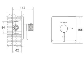 Гигиенический душ с термостатом Rose R105С белый/хром