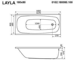 Гидромассажная ванна Whitecross Layla 0102.180080.100.SOFT.CR 180x80см Soft хром