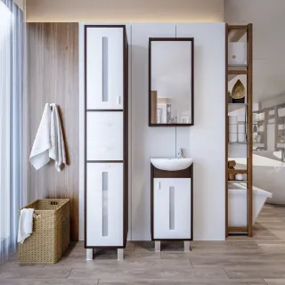 Тумба под раковину Бриклаер Бали 4627125411908 правая 40 см венге/белый