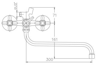 Смеситель для ванны Haiba HB2227-2 хром