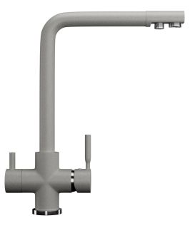 Смеситель для кухни Ulgran Classic U-016-310 с дополнительным краном для питьевой воды серый