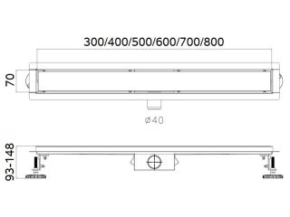 Душевой лоток Haiba HB94700 70см сатин