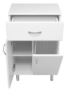 Напольная тумба Misty Люси с бельевой корзиной 50см белый