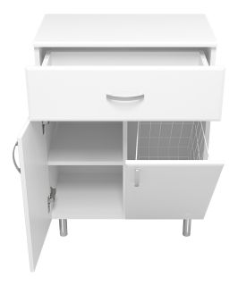 Напольная тумба Misty Люси с бельевой корзиной 60см белый