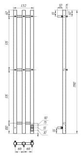 Полотенцесушитель электрический Point Деметра PN12822 П3 12x120см хром
