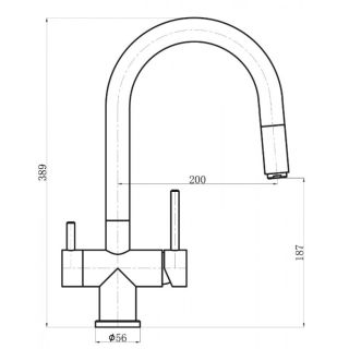 Смеситель для кухни Florentina Маэстро с подключением под фильтр серый шёлк