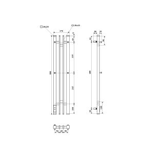 Полотенцесушитель электрический Point Фрея PN20728B П2 140x800 диммер слева черный