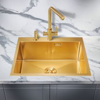 Мойка для кухни Milacio Denia 59 Steel MC.77498 брашированное золото