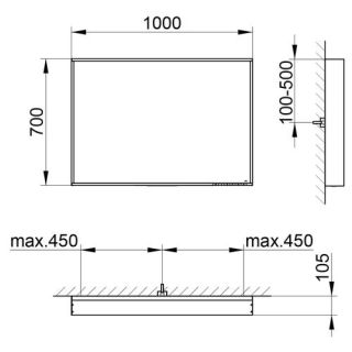 Зеркало для ванны Keuco Plan 33098293000 100 см