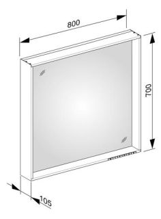 Зеркало для ванны Keuco Plan 33098302500 80 см