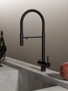 Смеситель для кухни с подключением фильтра Knotlor SS-16/BL, черный