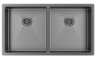Мойка кухонная Paulmark Gerberg PM237844-GM воронёная сталь