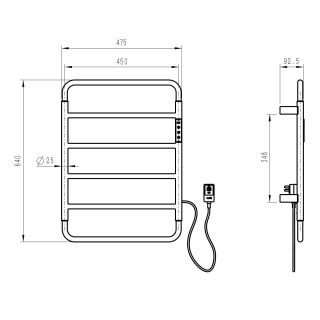 Полотенцесушитель электрический Wonzon & Woghand Wismar WW-AL201-BG 47x64 см брашированное золото