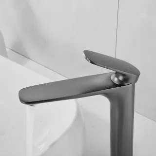 Смеситель для раковины Shevanik S8511T оружейная сталь