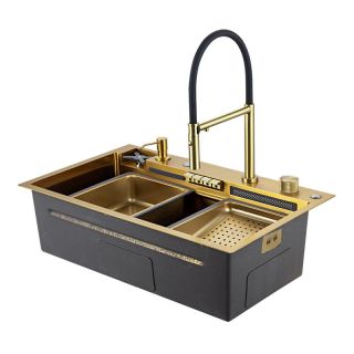 Многофункциональная мойка для кухни Gappo GS7547-13 золотой сатин