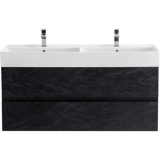 База под раковину Cezares подвесная, под раковину с двумя чашами, с двумя выкатными ящиками, Nero, 1200x460x500, MOLVENO 46-120-2C-SO-2-NR