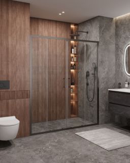 Душевая дверь CEZARES MOLVENO-BF-2-170-C-GM-IV оружейная сталь