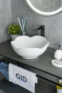 Раковина Gid N9078 51162 накладная белая 38.5x38.5x17