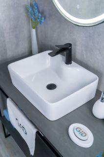 Раковина Gid N9091 51176 накладная белая 48x37x13