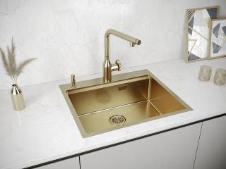 Мойка кухонная Paulmark Kroner-Pro PM705951-BG брашированное золото