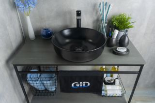 Раковина Gid Nc911 52224 накладная черная матовая 41.5x41.5x13.5