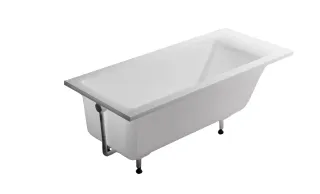 Ванна из искусственного камня Astra-Form Нейт 01010033+08010053 170x80 см с щелевым переливом донный клапан белый глянец