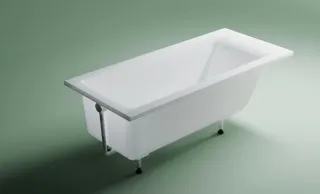 Ванна из искусственного камня Astra-Form Нейт 01010046+08010053 170x75 см с щелевым переливом донный клапан белый глянец