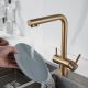 Смеситель для кухни Shevanik S468G с подключением фильтра золотой сатин
