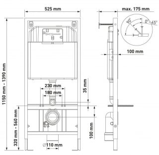 Комплект Berges 4в1 043270: инсталляция NOVUM525 кнопка D7 белая/хром унитаз Puma Rimless сиденье Toma Slim SO