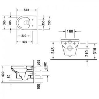 Унитаз Duravit DuraStyle Basic 45620900A1 подвесной белый