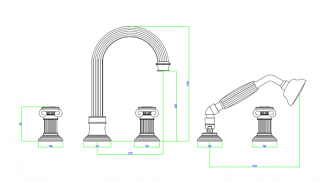 Смеситель на борт ванны с выдвижным душем и переключателем Cezares OLIMP-BVD-02-Sw