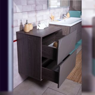 Комод для ванной Бриклаер Кристалл 4627125414787 60 см ясень анкор темный