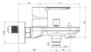 Смеситель для ванны с душем Kerama Marazzi Sonata P4YO111B4KM чёрный матовый