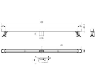 Душевой лоток Wonzon & Woghand WW-65409T-BG 90 см брашированное золото
