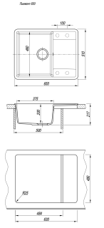 Кухонная мойка Florentina Пьемонт 650 бежевый