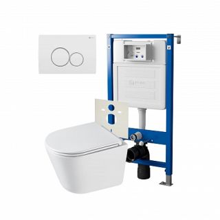 Комплект унитаза с инсталляцией Point Элемент PN48293WC с сиденьем Микролифт