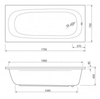 Ванна акриловая Cezares PIAVE-170-75-42-W37