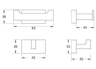 Крючок для ванной комнаты двойной Shevanik SG5621C белый