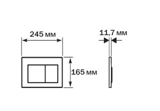 Кнопка смыва Aquatek Pneumo S PNS-0000002 пневматическое управление хром глянец