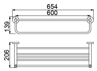 Полка для полотенец Timo Saona 13058/18 чёрное золото