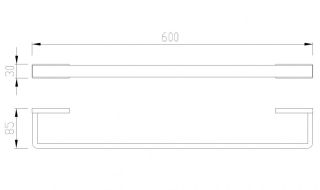 Полотенцедержатель ABBER Westen AA1754B 60см чёрный матовый