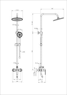 Душевая стойка Wonzon & Woghand WW-B2168-A-MW белый матовый