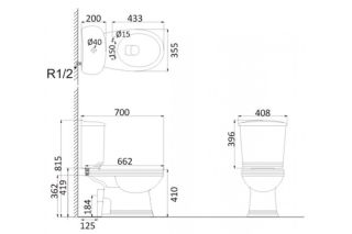 Унитаз напольный Creo Marseille MA1002+MA1003+MA1001