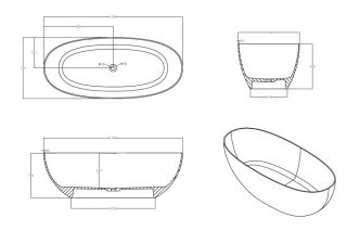 Прозрачная ванна ABBER Kristall AT9703Emerald из полиэфирной смолы 170x75см зелёный